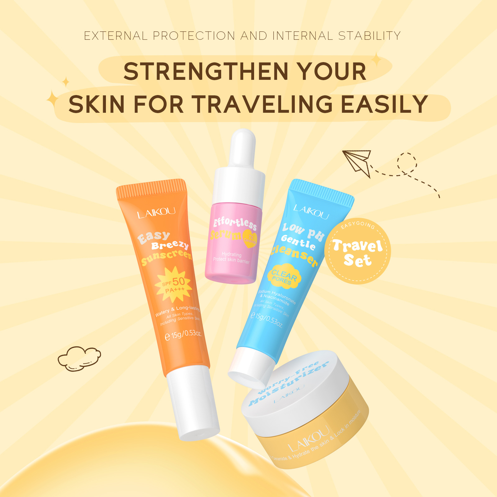 4PCS Laikou Ceramide Travel Su - Hyaluronic Acid Facial Serum 评论和价格