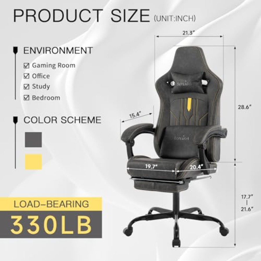 Gaming chair with footrest for - Massage 评论和价格