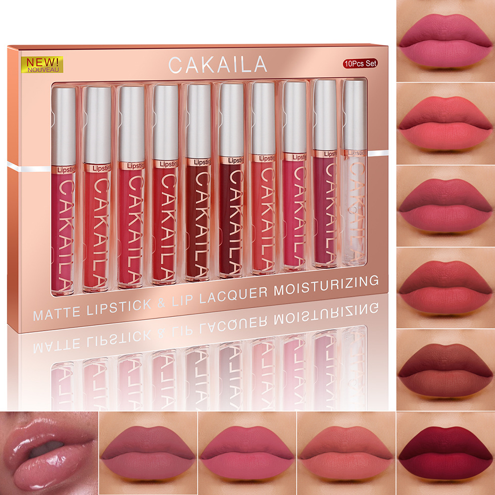 4pcs/10pcs/set Nude Lip Gloss  - Matte Velvet Lip Tint Long Lasting 评论和价格