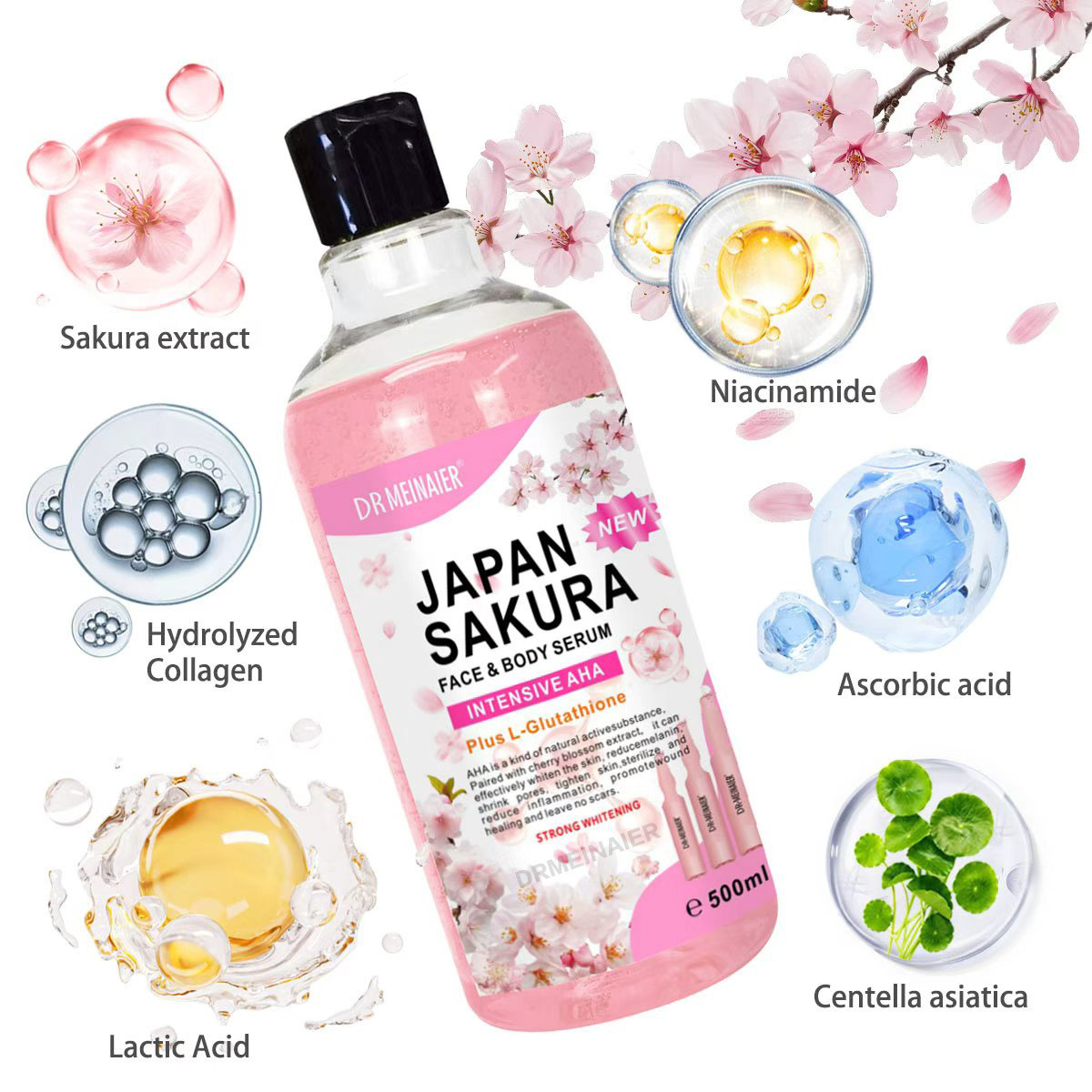 500ml Japan Sakura Face Body S - Niacinamide Pore Shrinking Essence 评论和价格