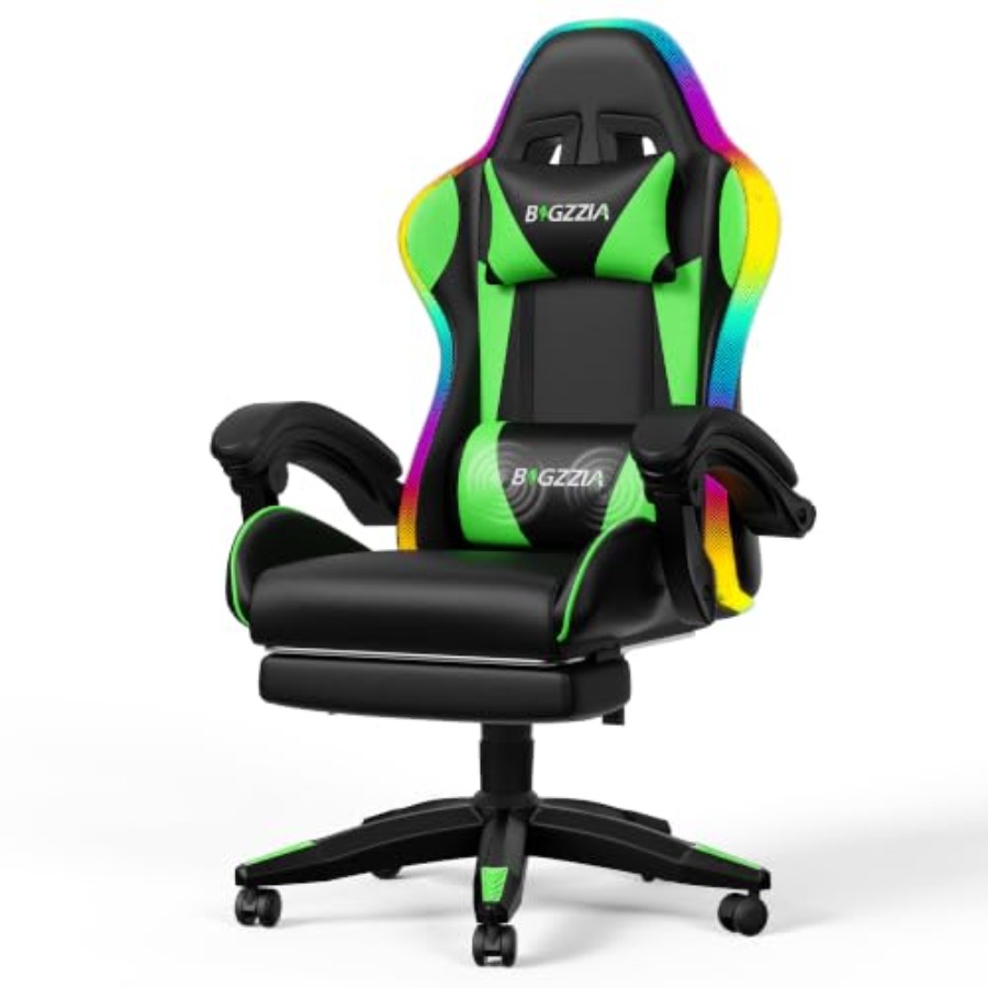 RGB gaming chair with footrest - Massage 评论和价格