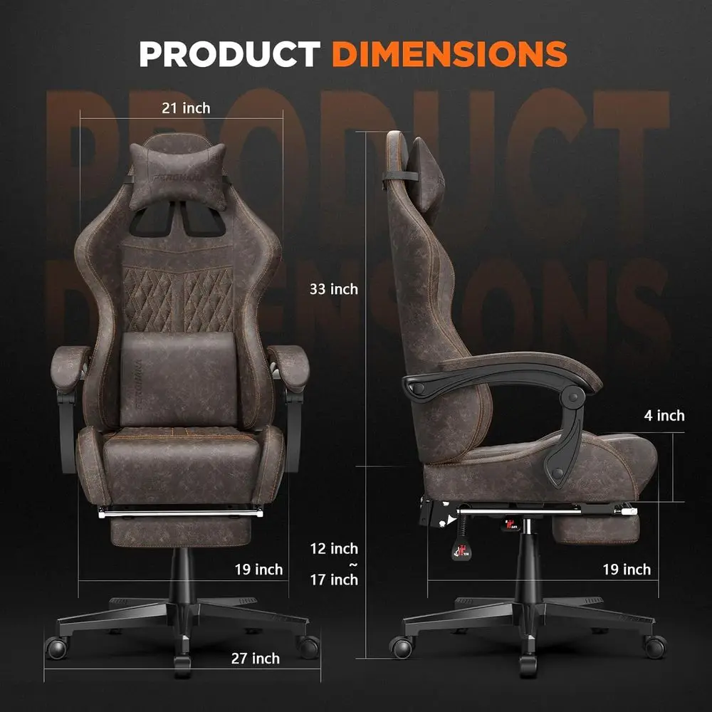 Ergonomic High-Back Gaming Cha - Massage 评论和价格