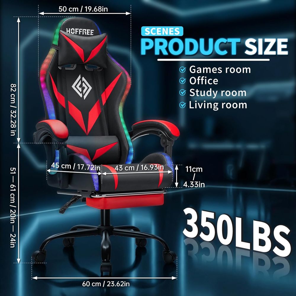 Ergonomic High-Back Gaming Cha - Massage 评论和价格